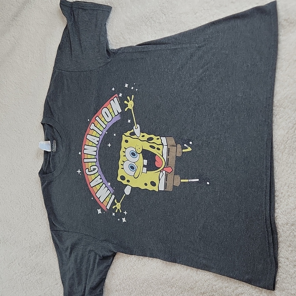 Nickelodeon Spongebob Imagination tshirt large, heathered dark gray. - Picture 5 of 8